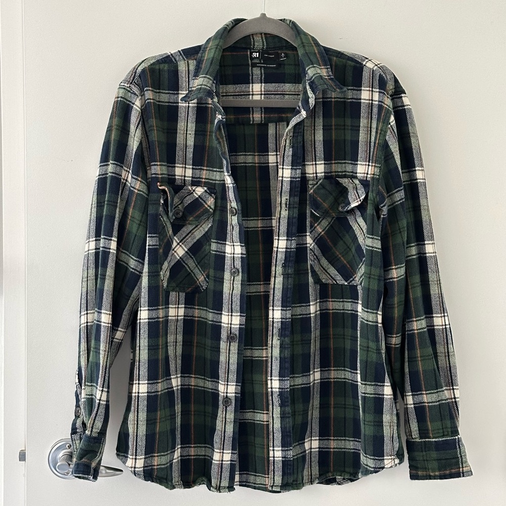 Flannel plaid overshirt